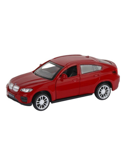 Машина "АВТОПАНОРАМА" BMW X6, красный, 1/43, инерция, в/к 17,5*12,5*6,5 см