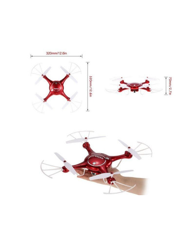 Р/У квадрокоптер Syma X5UW с FPV трансляцией Wi-Fi (HD), барометр 2.4G RTF красный