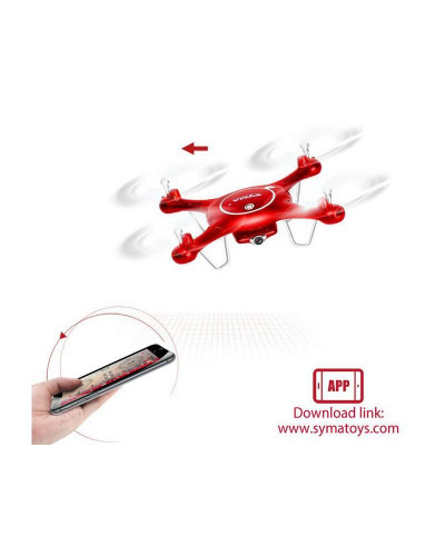 Р/У квадрокоптер Syma X5UW с FPV трансляцией Wi-Fi (HD), барометр 2.4G RTF красный