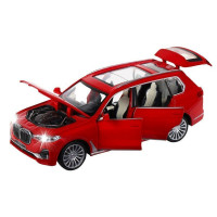 Машина "АВТОПАНОРАМА" BMW X7, красный, 1/32, свет, звук, инерция, в/к 17,5*13,5*9 см