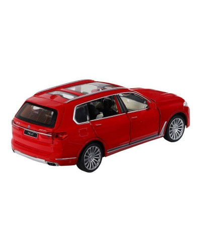 Машина "АВТОПАНОРАМА" BMW X7, красный, 1/32, свет, звук, инерция, в/к 17,5*13,5*9 см