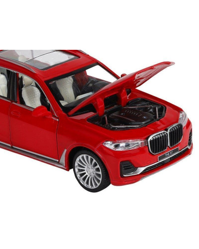 Машина "АВТОПАНОРАМА" BMW X7, красный, 1/32, свет, звук, инерция, в/к 17,5*13,5*9 см
