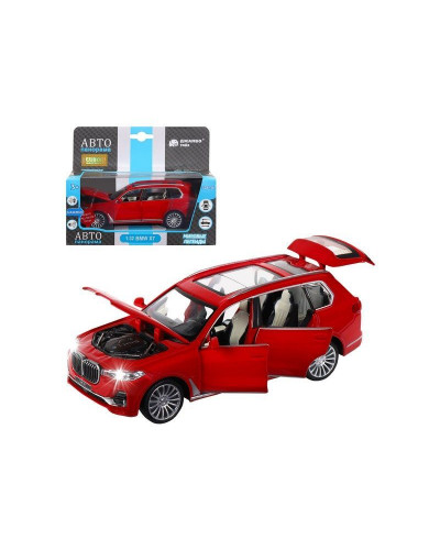 Машина "АВТОПАНОРАМА" BMW X7, красный, 1/32, свет, звук, инерция, в/к 17,5*13,5*9 см