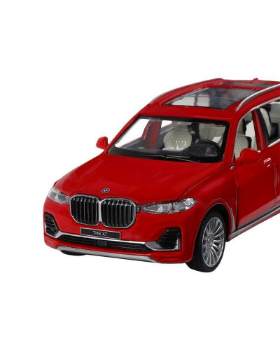 Машина "АВТОПАНОРАМА" BMW X7, красный, 1/32, свет, звук, инерция, в/к 17,5*13,5*9 см