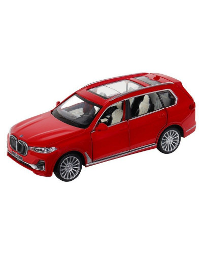 Машина "АВТОПАНОРАМА" BMW X7, красный, 1/32, свет, звук, инерция, в/к 17,5*13,5*9 см