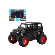 Машина "АВТОПАНОРАМА" "Внедорожник", черный, 1/32, свет, звук, инерция, в/к 19*10*12,5 см