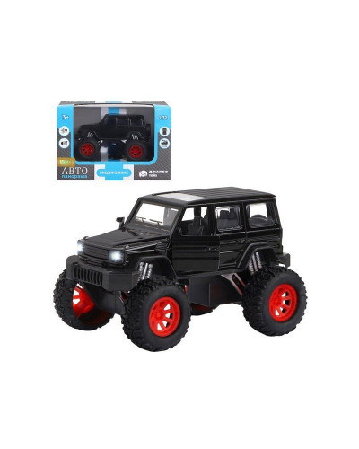 Машина "АВТОПАНОРАМА" "Внедорожник", черный, 1/32, свет, звук, инерция, в/к 19*10*12,5 см