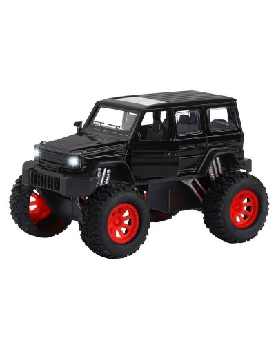 Машина "АВТОПАНОРАМА" "Внедорожник", черный, 1/32, свет, звук, инерция, в/к 19*10*12,5 см