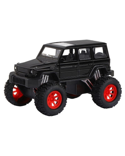 Машина "АВТОПАНОРАМА" "Внедорожник", черный, 1/32, свет, звук, инерция, в/к 19*10*12,5 см