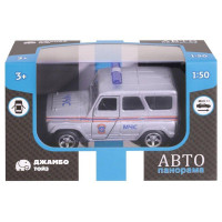 Машина "АВТОПАНОРАМА" "МЧС", серебро, 1/50, инерция, в/к 12*7*5,5 см