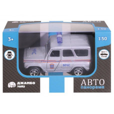 Машина "АВТОПАНОРАМА" "МЧС", серебро, 1/50, инерция, в/к 12*7*5,5 см