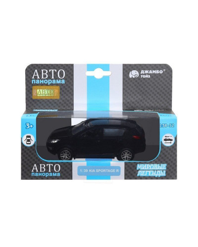 Машина "АВТОПАНОРАМА" KIA SPORTAGE R, черный, 1/39, инерция, в/к 17,5*12,5*6,5 см