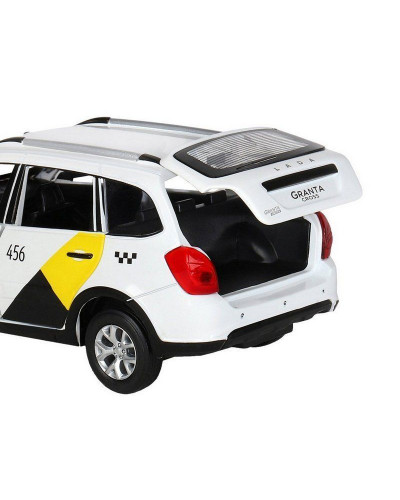 Машина "АВТОПАНОРАМА" Яндекс.Такси LADA GRANTA CROSS, белый, 1/24, свет, звук, в/к 24,5*12,5*10,5см