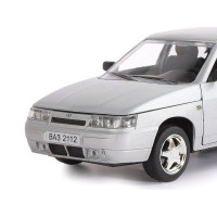 Машина "АВТОПАНОРАМА" ВАЗ 2112, 1/22, серебряный, инерция, в/к 24,5*12,5*10,5 см
