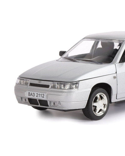 Машина "АВТОПАНОРАМА" ВАЗ 2112, 1/22, серебряный, инерция, в/к 24,5*12,5*10,5 см
