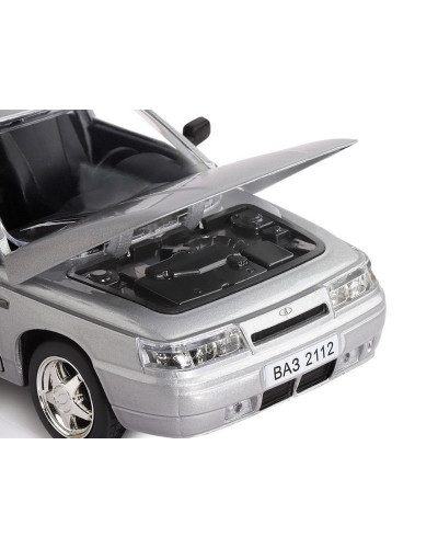 Машина "АВТОПАНОРАМА" ВАЗ 2112, 1/22, серебряный, инерция, в/к 24,5*12,5*10,5 см