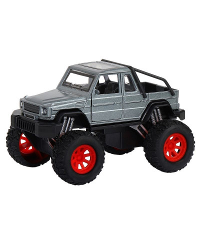 Машина "АВТОПАНОРАМА" "Внедорожник",серый, 1/32, свет, звук, инерция, в/к 19*10*12,5 см