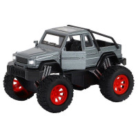 Машина "АВТОПАНОРАМА" "Внедорожник",серый, 1/32, свет, звук, инерция, в/к 19*10*12,5 см
