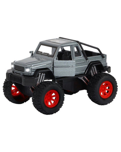 Машина "АВТОПАНОРАМА" "Внедорожник",серый, 1/32, свет, звук, инерция, в/к 19*10*12,5 см