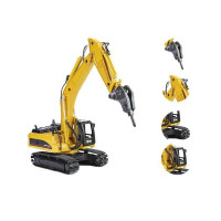 Металлический экскаватор с отбойным молотом HUI NA TOYS 1/40