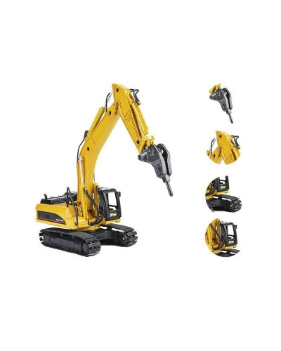 Металлический экскаватор с отбойным молотом HUI NA TOYS 1/40