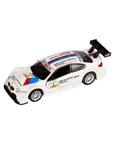 Машина "АВТОПАНОРАМА" BMW M3 DTM, 1/42, белый, инерция, откр. двери, в/к 17,5*12,5*6,5 см