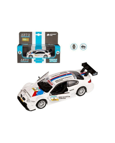 Машина "АВТОПАНОРАМА" BMW M3 DTM, 1/42, белый, инерция, откр. двери, в/к 17,5*12,5*6,5 см
