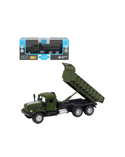 Машина "АВТОПАНОРАМА" "Грузовик", хаки зеленый, 1/32, свет, звук, инерция, в/к 24*8*10 см