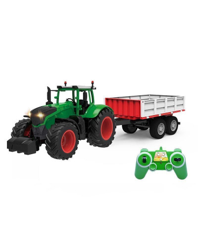 Р/У сельскохозяйственный трактор с прицепом Double Eagle 1:16