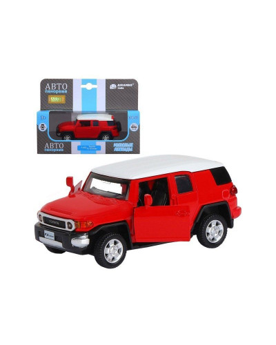 Машина "АВТОПАНОРАМА" Toyota FJ Cruiser, красный, 1/43, инерция, в/к 17,5*12,5*6,5 см