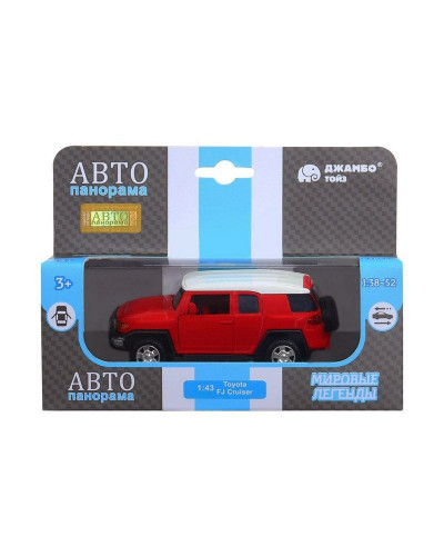 Машина "АВТОПАНОРАМА" Toyota FJ Cruiser, красный, 1/43, инерция, в/к 17,5*12,5*6,5 см