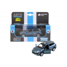 Машина "АВТОПАНОРАМА" Porsche Cayenne S, голубой перламутр, 1/43, инерция, в/к 17,5*12,5*6,5 см