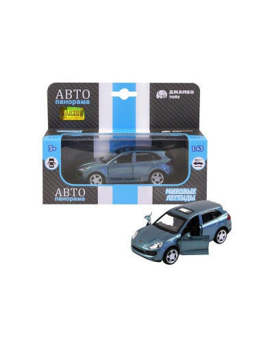 Машина "АВТОПАНОРАМА" Porsche Cayenne S, голубой перламутр, 1/43, инерция, в/к 17,5*12,5*6,5 см