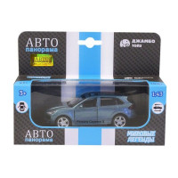 Машина "АВТОПАНОРАМА" Porsche Cayenne S, голубой перламутр, 1/43, инерция, в/к 17,5*12,5*6,5 см