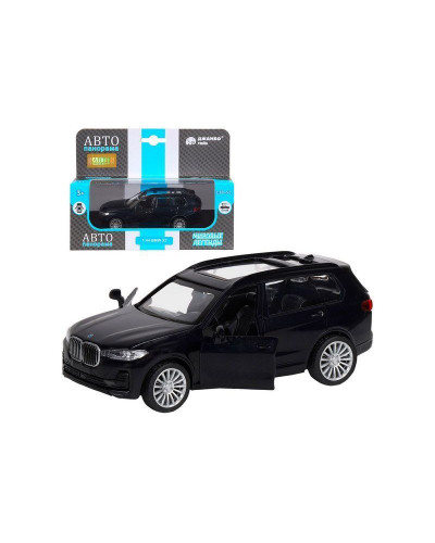Машина "АВТОПАНОРАМА" BMW X7, 1/44,, черный, инерция, откр. двери, в/к 17,5*12,5*6,5 см