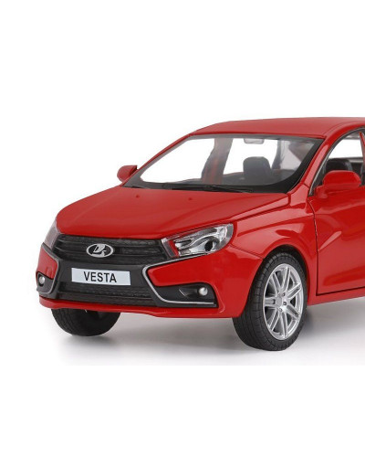 Машина "АВТОПАНОРАМА" LADA VESTA седан, 1/24,  красный, свет. звук. эффекты, в/к 24,5*12,5*10,5 см