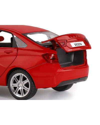 Машина "АВТОПАНОРАМА" LADA VESTA седан, 1/24,  красный, свет. звук. эффекты, в/к 24,5*12,5*10,5 см