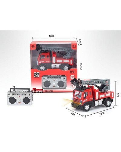 Р/У Пожарная машина малая с лестницей YP Toys 6164S3, выдвигается лестница, свет, 2.4G 1/64 RTR