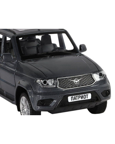 Машина "АВТОПАНОРАМА" УАЗ "PATRIOT", темно-серый металлик, 1/26, свет, звук, в/к 24,5*12,5*10,5 см