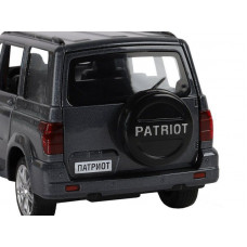 Машина "АВТОПАНОРАМА" УАЗ "PATRIOT", темно-серый металлик, 1/26, свет, звук, в/к 24,5*12,5*10,5 см
