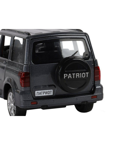 Машина "АВТОПАНОРАМА" УАЗ "PATRIOT", темно-серый металлик, 1/26, свет, звук, в/к 24,5*12,5*10,5 см