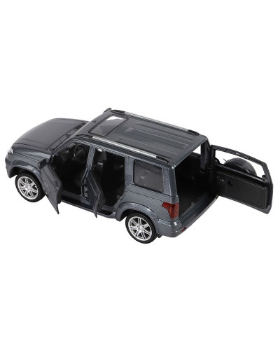 Машина "АВТОПАНОРАМА" УАЗ "PATRIOT", темно-серый металлик, 1/26, свет, звук, в/к 24,5*12,5*10,5 см