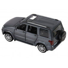 Машина "АВТОПАНОРАМА" УАЗ "PATRIOT", темно-серый металлик, 1/26, свет, звук, в/к 24,5*12,5*10,5 см