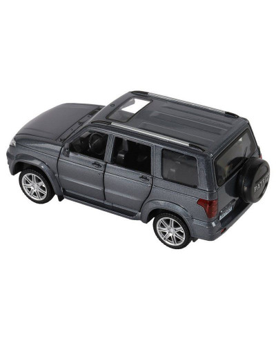 Машина "АВТОПАНОРАМА" УАЗ "PATRIOT", темно-серый металлик, 1/26, свет, звук, в/к 24,5*12,5*10,5 см