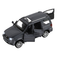 Машина "АВТОПАНОРАМА" УАЗ "PATRIOT", темно-серый металлик, 1/26, свет, звук, в/к 24,5*12,5*10,5 см