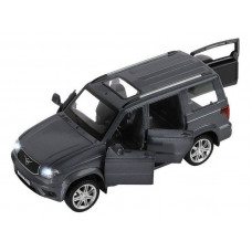 Машина "АВТОПАНОРАМА" УАЗ "PATRIOT", темно-серый металлик, 1/26, свет, звук, в/к 24,5*12,5*10,5 см