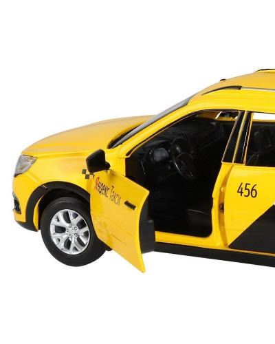 Машина "АВТОПАНОРАМА" Яндекс.Такси LADA GRANTA CROSS, желтый, 1/24, в/к 24,5*12,5*10,5 см