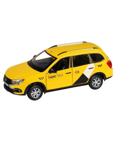 Машина "АВТОПАНОРАМА" Яндекс.Такси LADA GRANTA CROSS, желтый, 1/24, в/к 24,5*12,5*10,5 см