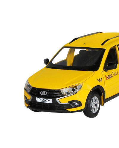 Машина "АВТОПАНОРАМА" Яндекс.Такси LADA GRANTA CROSS, желтый, 1/24, в/к 24,5*12,5*10,5 см