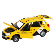 Машина "АВТОПАНОРАМА" Яндекс.Такси LADA GRANTA CROSS, желтый, 1/24, в/к 24,5*12,5*10,5 см